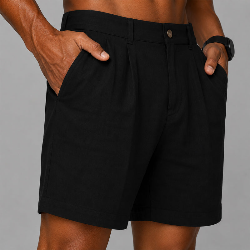 Daniel | Textured Pleated Casual Shorts