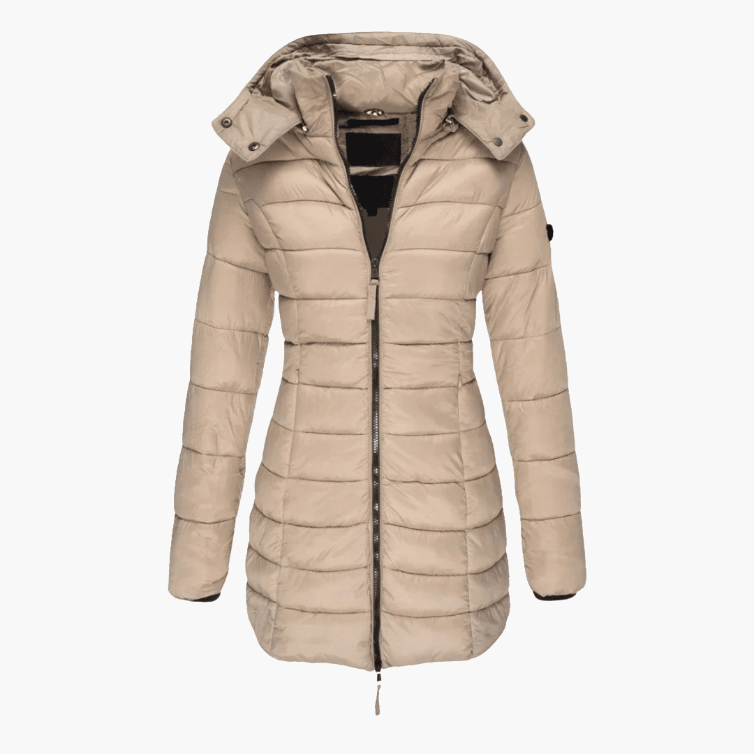 Danielle quilted puffer coat - hood detail