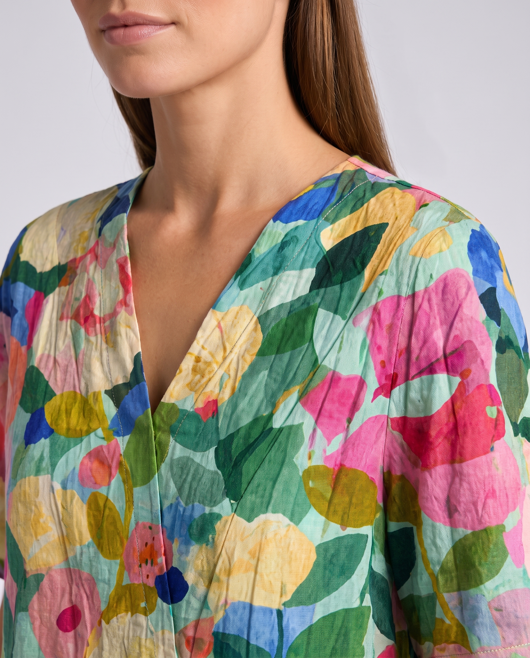 Dawn floral midi dress short sleeve holiday - back view