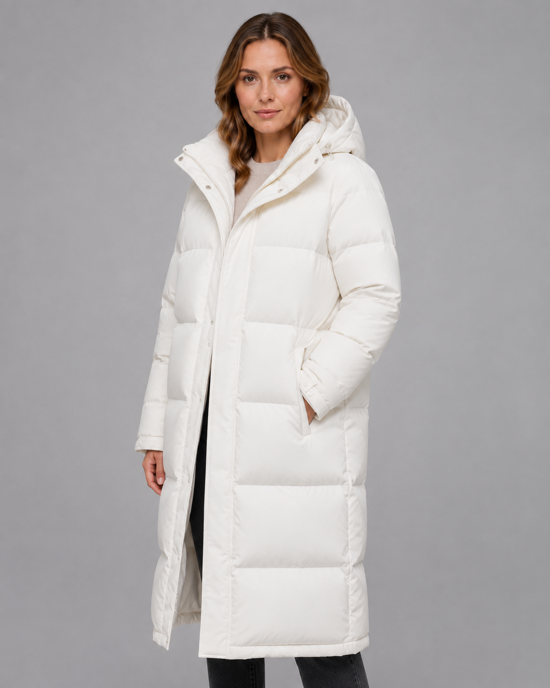 Deborah longline hooded padded winter parka - back view