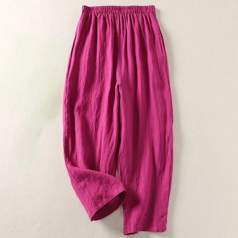 Delphine linen trousers elastic waist - styled outfit