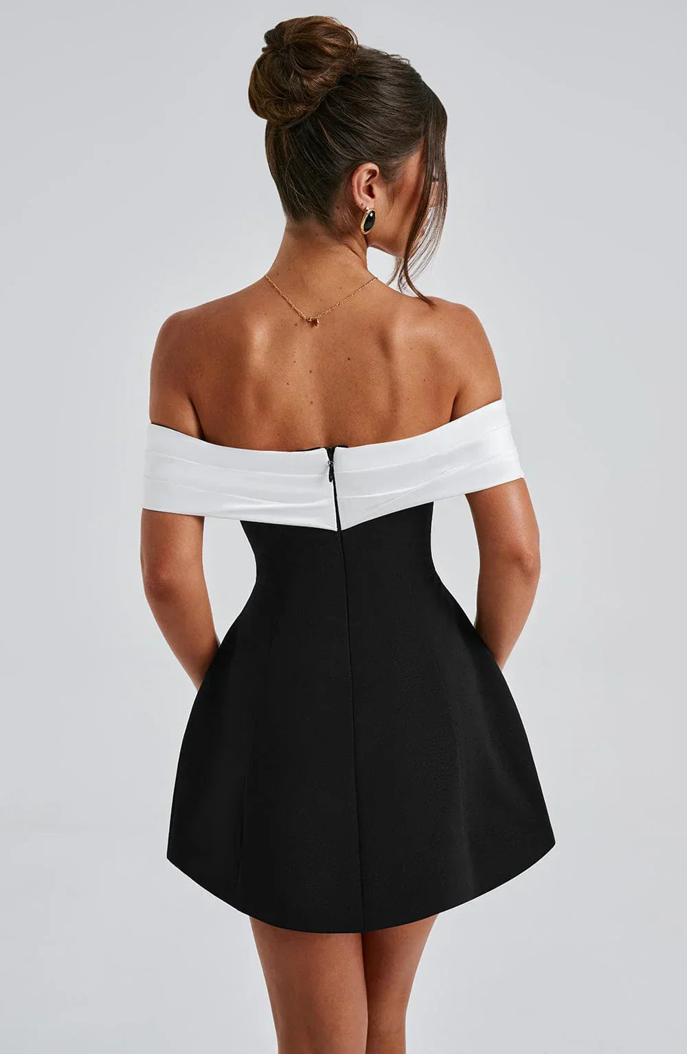 Selena | Off-Shoulder Contrast Mini Dress