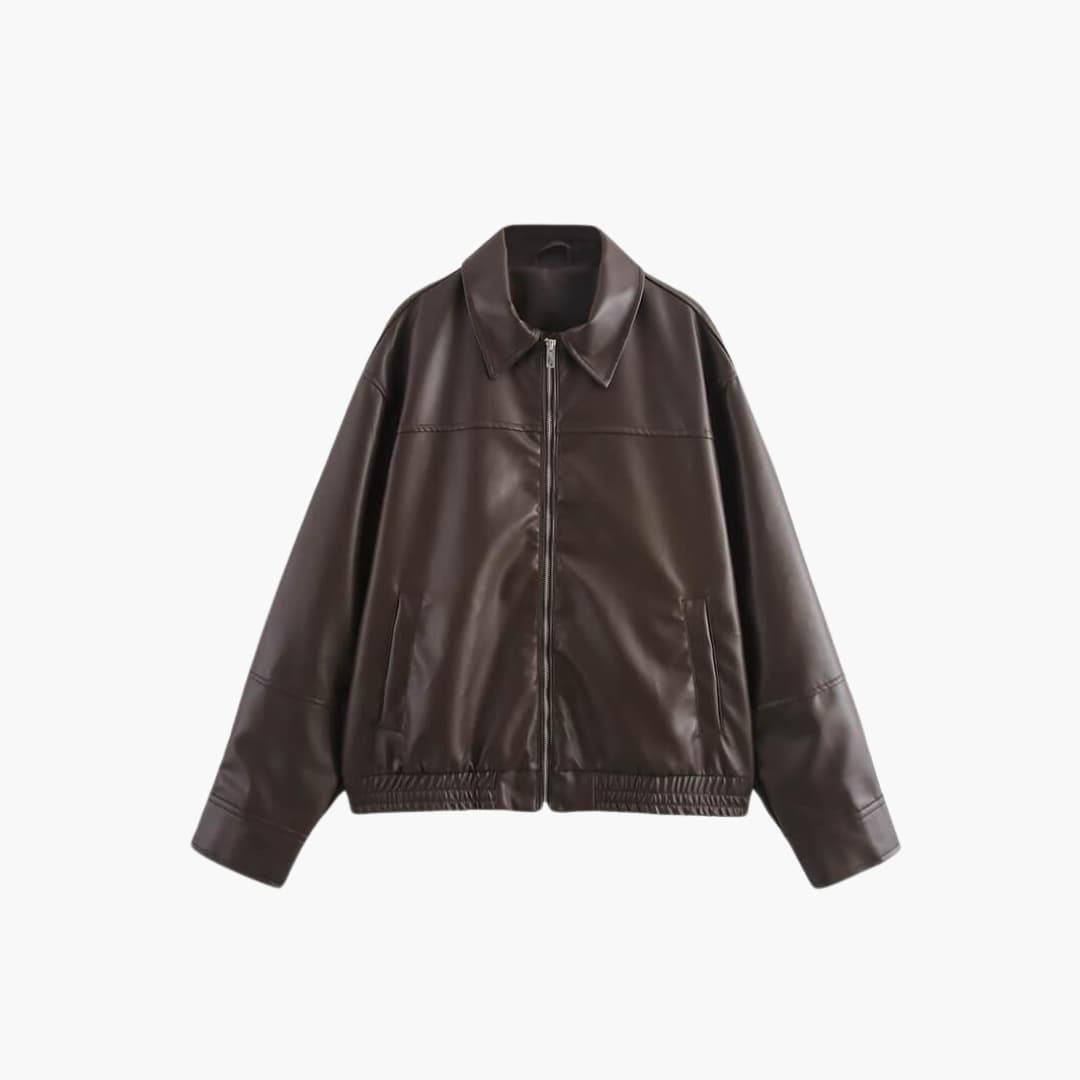 Diane faux leather zip coat - styled outfit