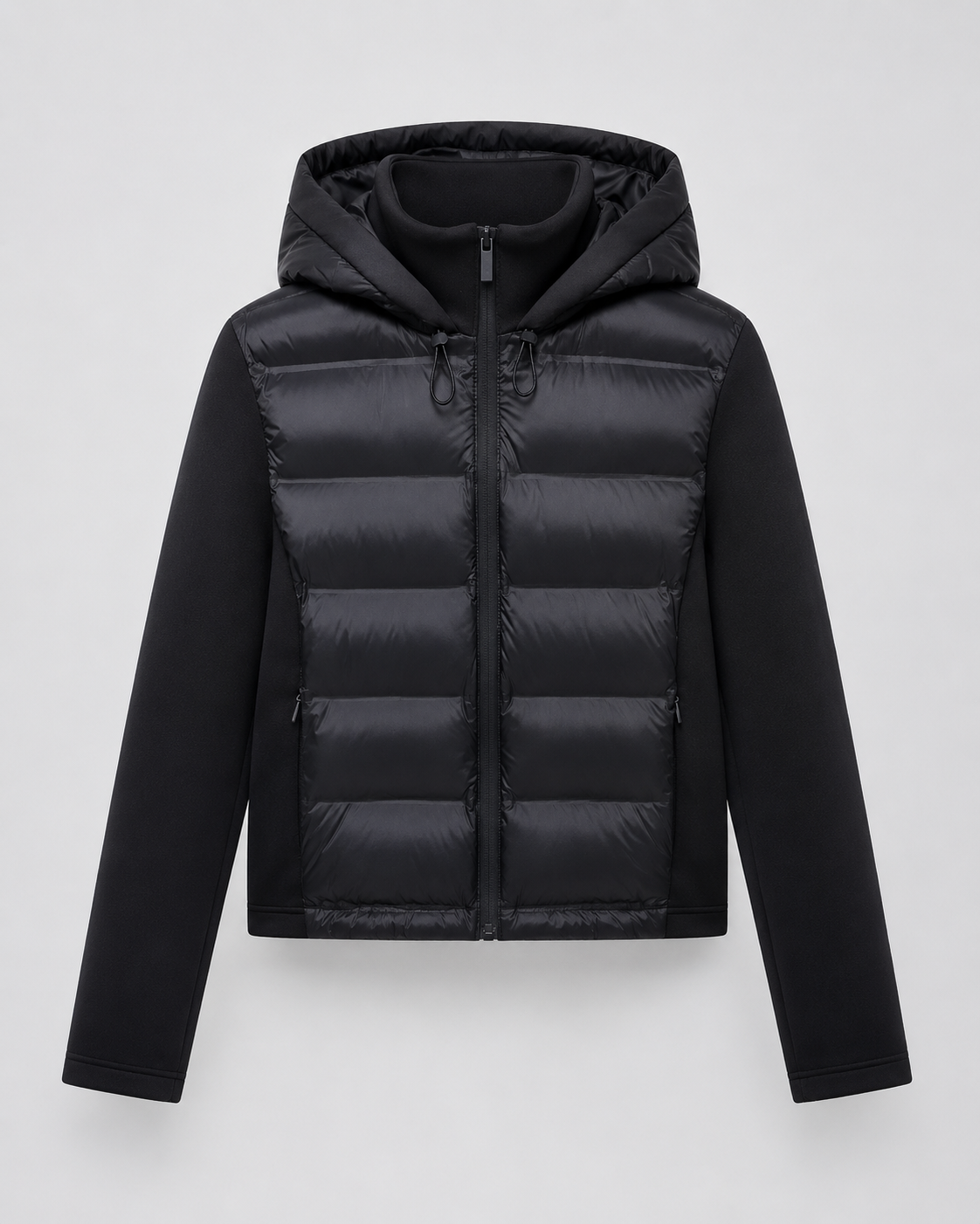 Donna hooded hybrid puffer jacket - back view
