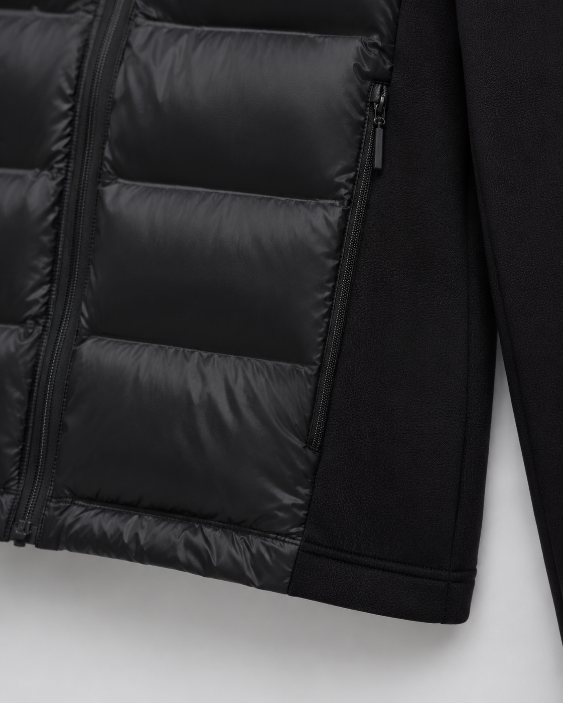 Donna hooded hybrid puffer jacket - hood detail
