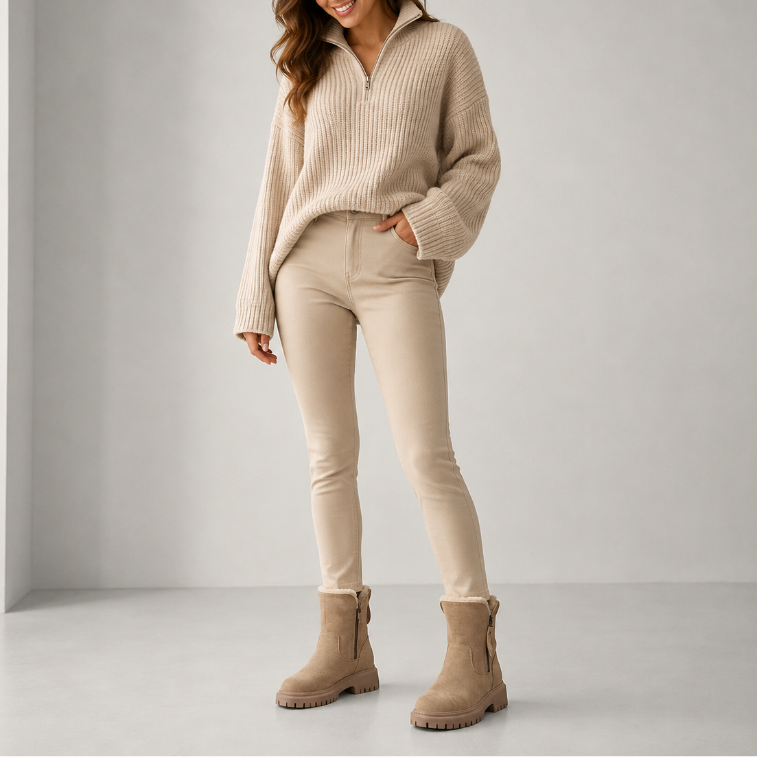 Doris faux fur lined chunky sole ankle boots - sole detail