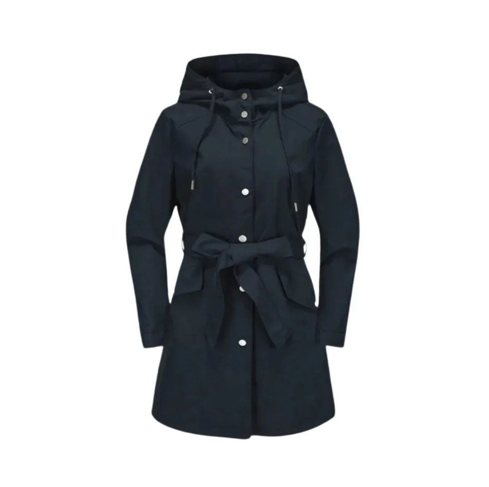 Drusilla belted hooded trench coat, blue