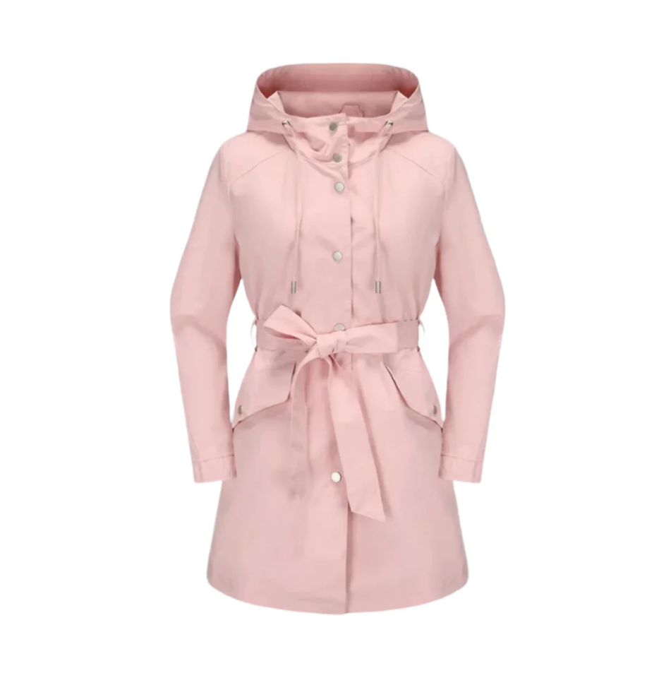 Drusilla belted hooded trench coat, pink