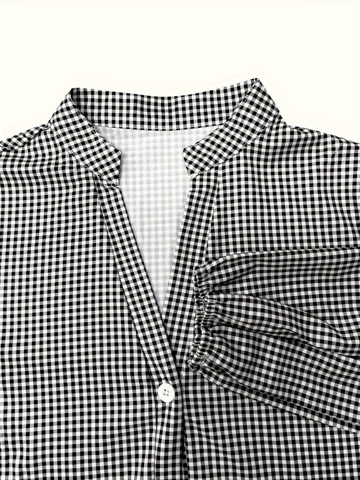 Monica | Gingham Button-Front Mini Dress