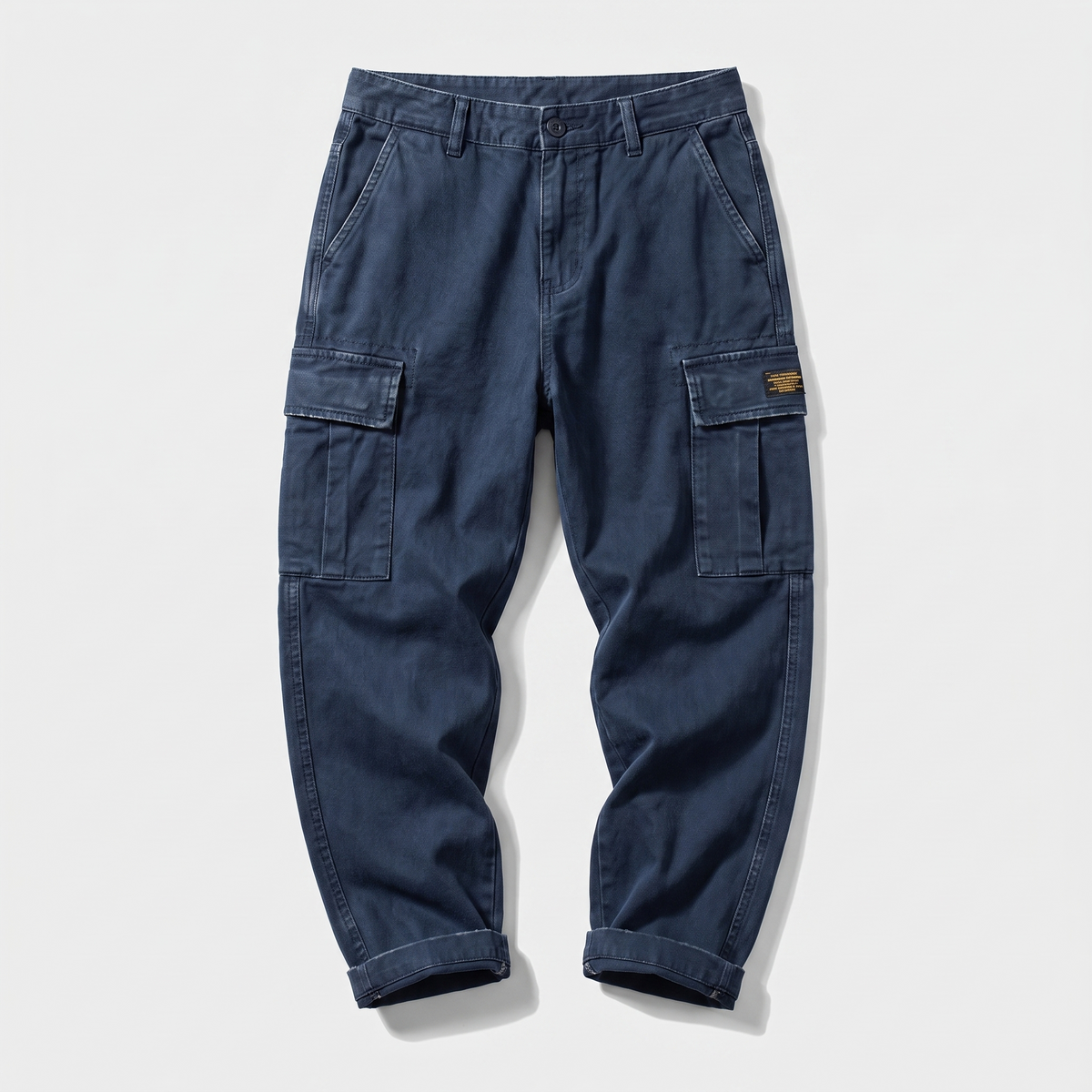 Edmund vintage wash cargo pants, blue