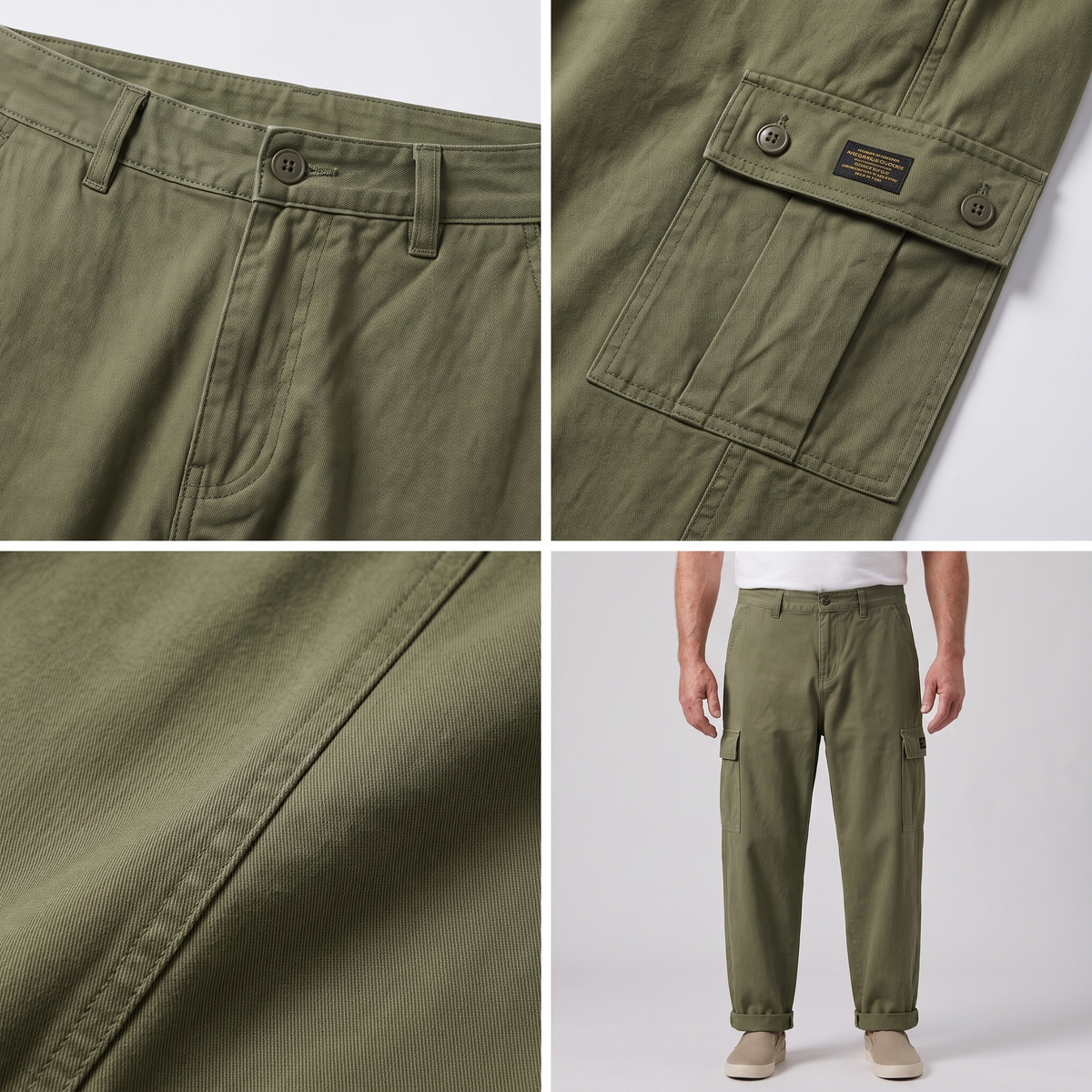 Edmund vintage wash cargo pants, view 7