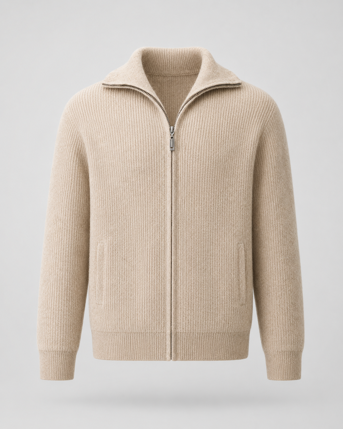 Edward wool quarter zip sweater mock neck - full look