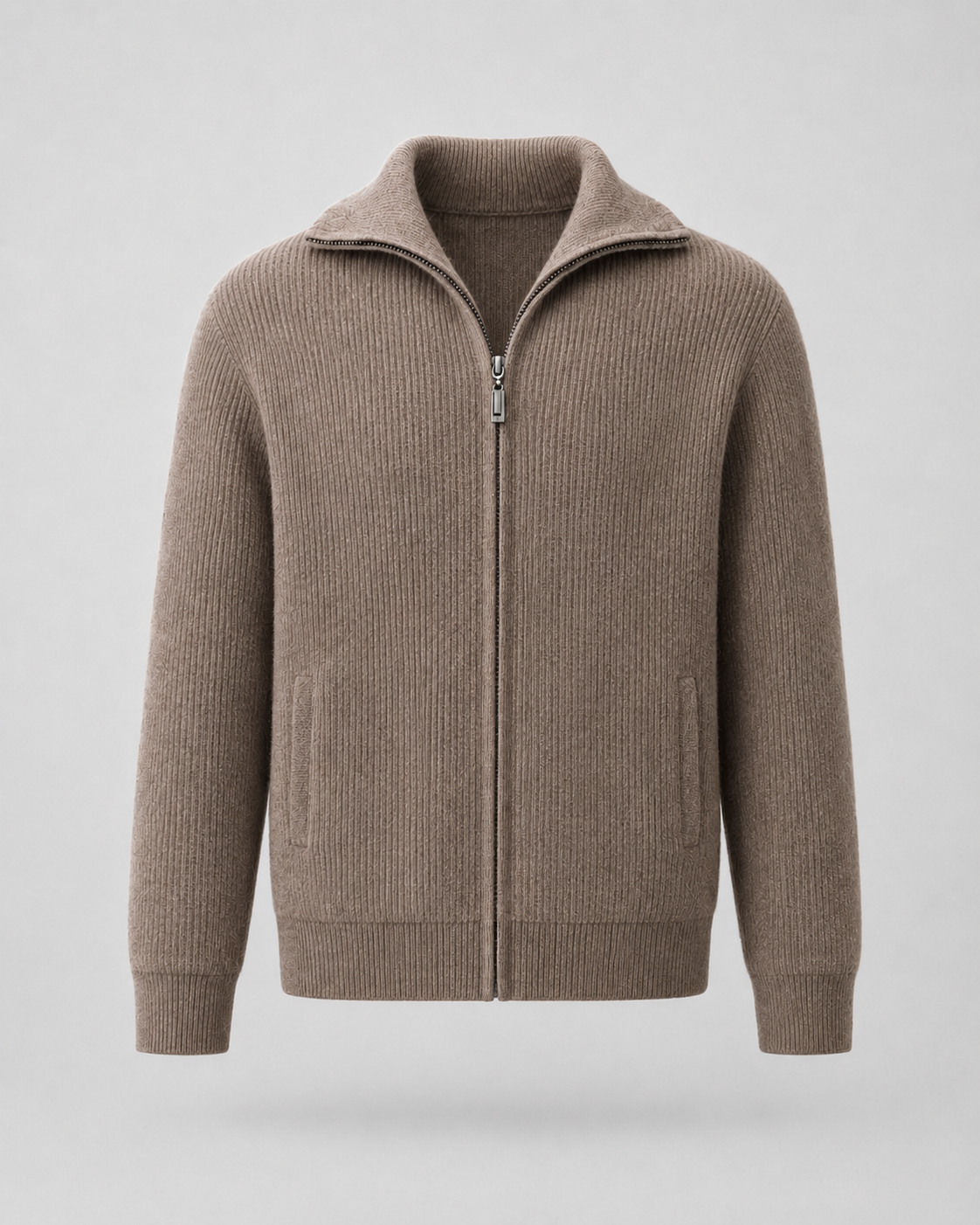 Edward wool quarter zip sweater mock neck - collar detail