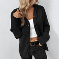 Eglantine button-front cardigan with quilted panels, black