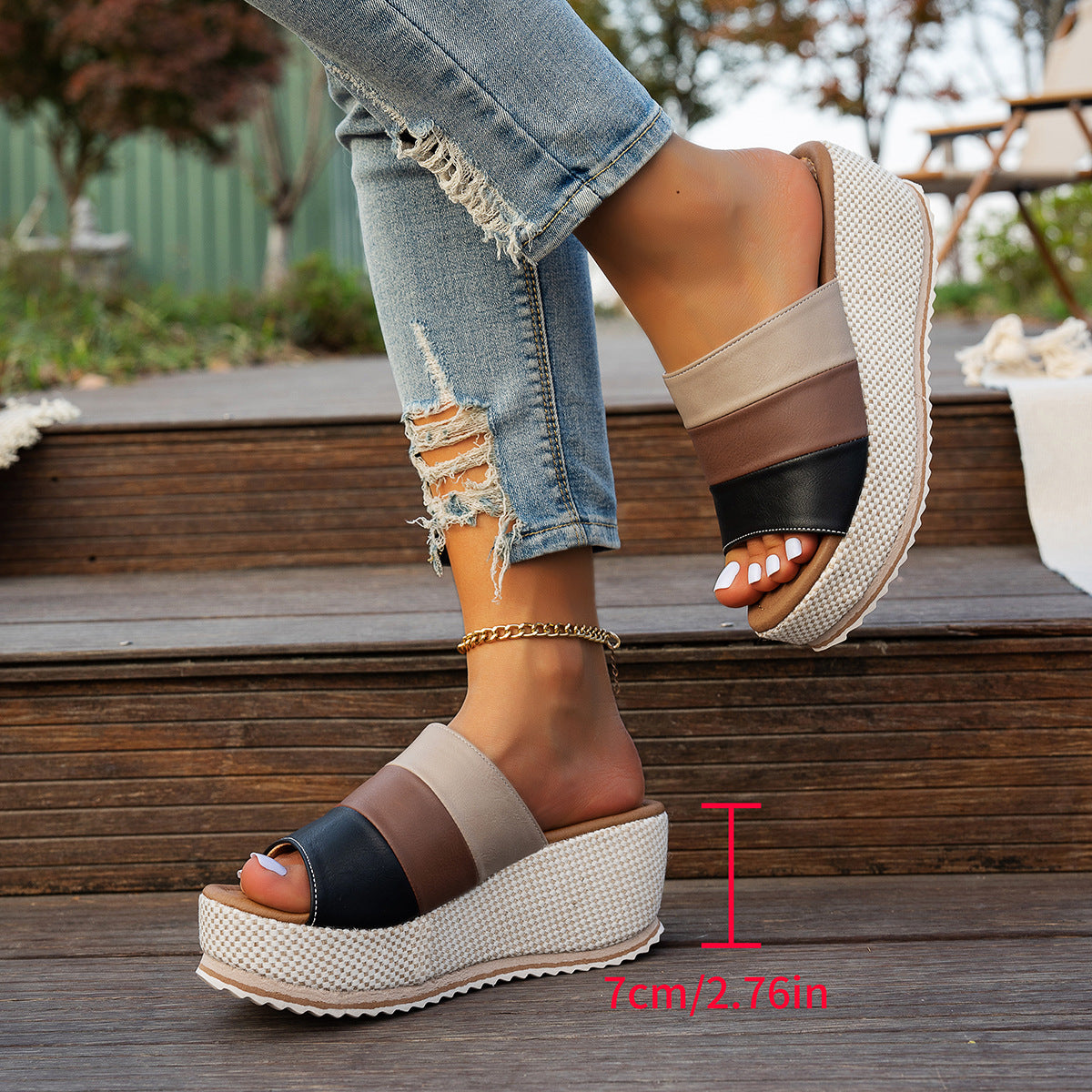 Elena | Platform Espadrille Slide Sandals