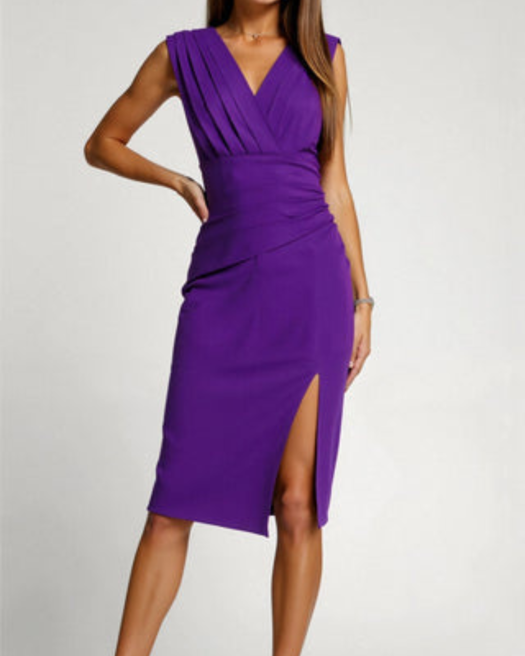 Eleonora | V-Neck Wedding Guest Midi Dress
