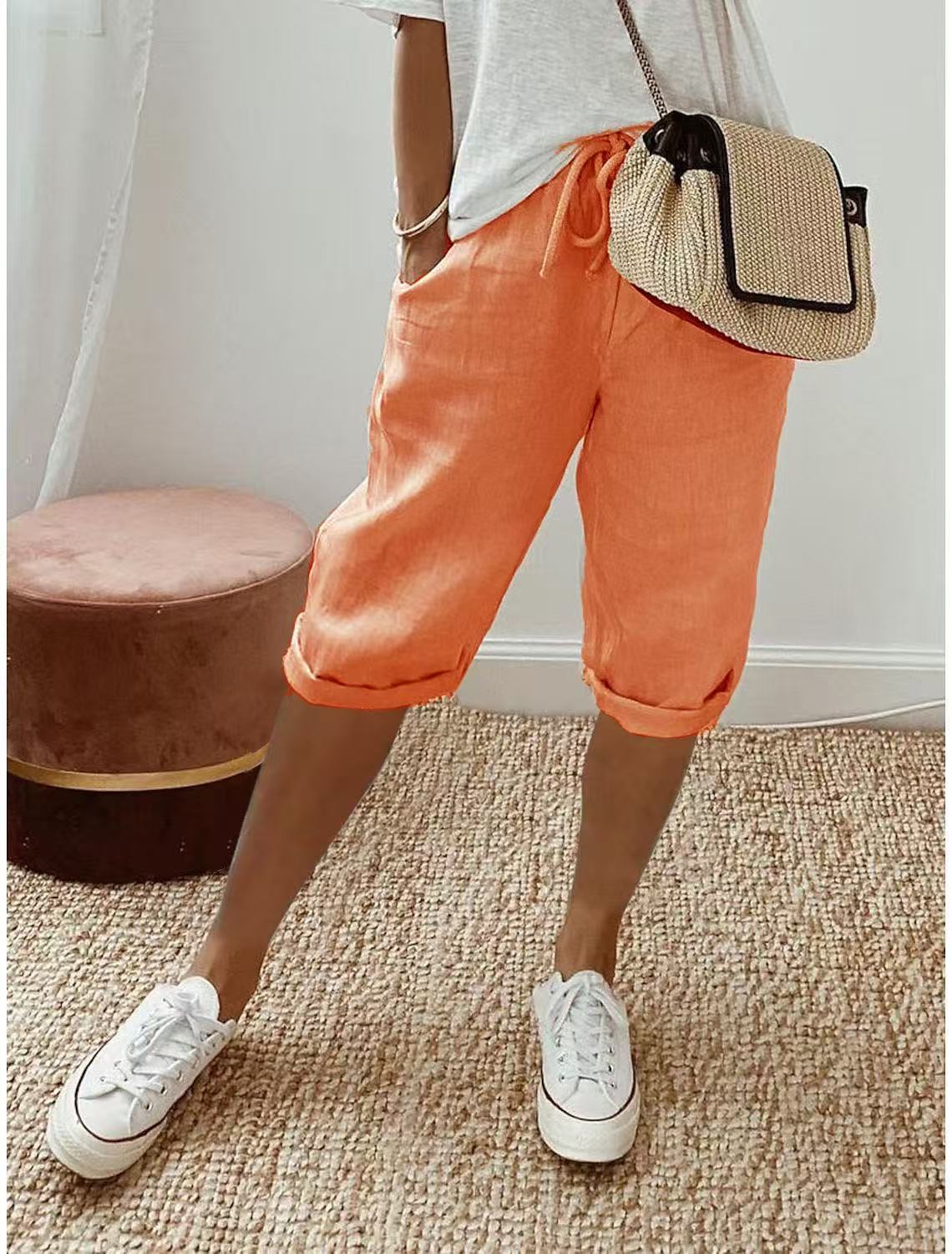Elise cropped linen trousers - color options