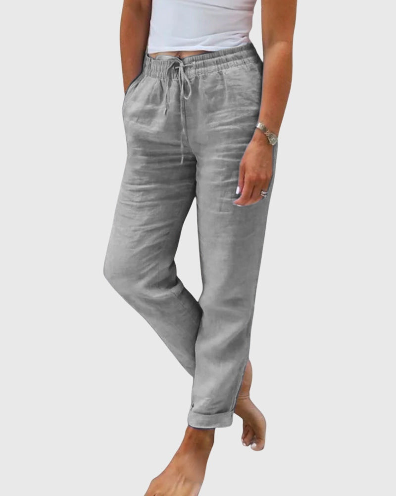 Eliza wide leg elastic waist pants - back view