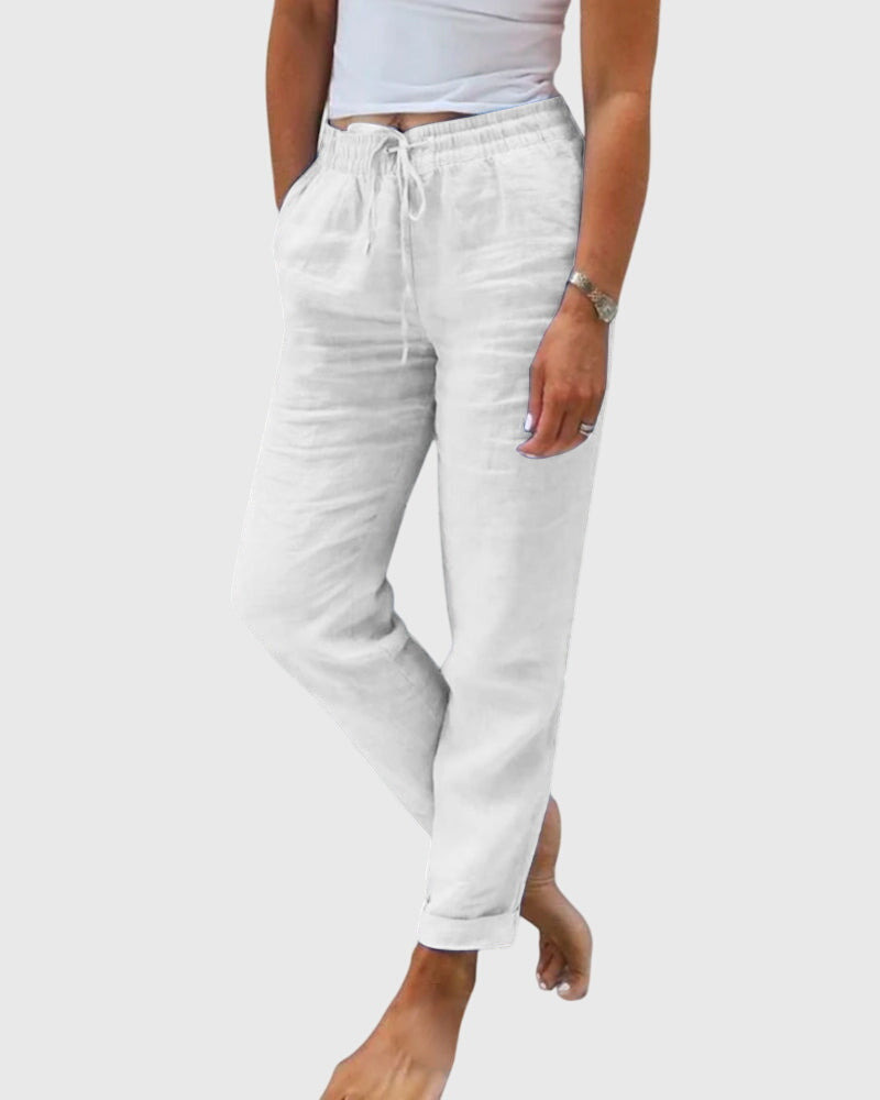 Eliza wide leg elastic waist pants - styled outfit