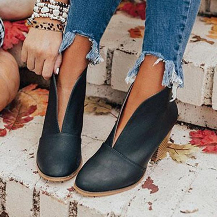 Elka | Slouch Chunky-Heel Ankle Boots