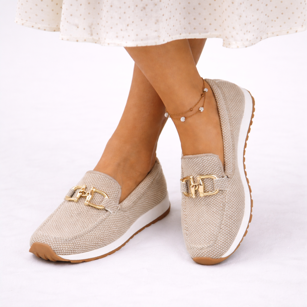 Ellen orthopedic knit loafers - color Beige
