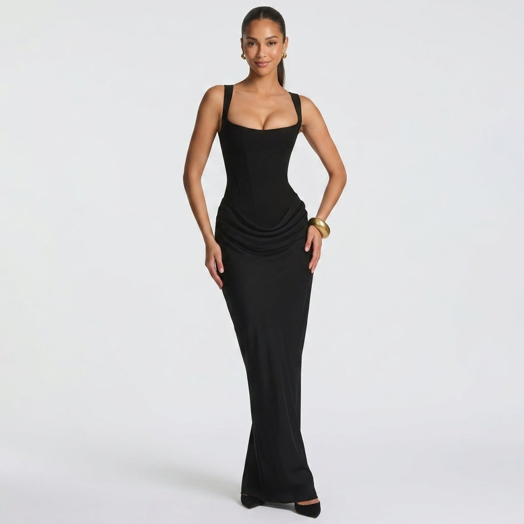 Elodie | Corset Wedding Guest Maxi Dress