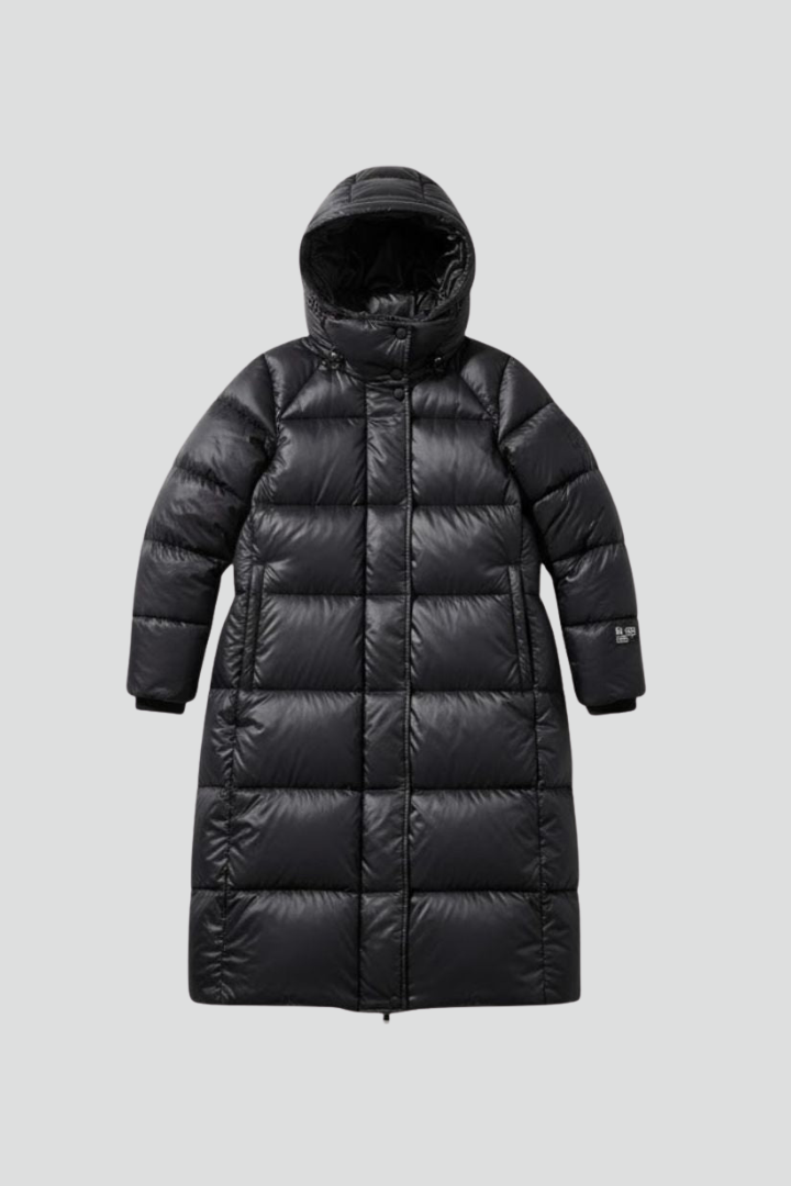 Emanuela down coat with hood - side view