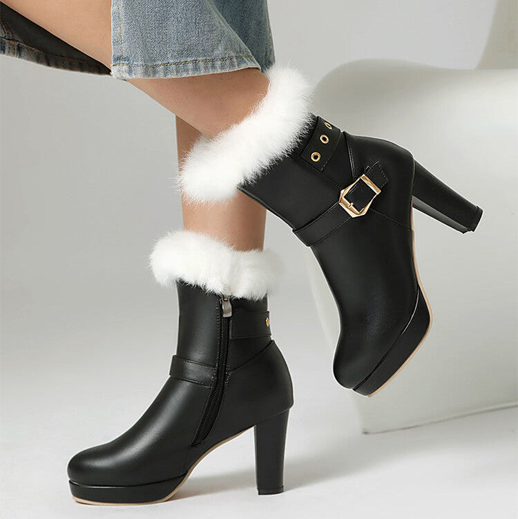 Emberlyn | Fur-Trim High-Heel Boots