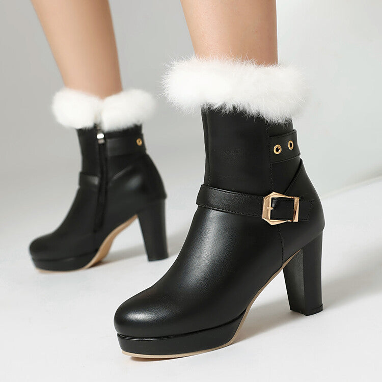 Emberlyn | Fur-Trim High-Heel Boots