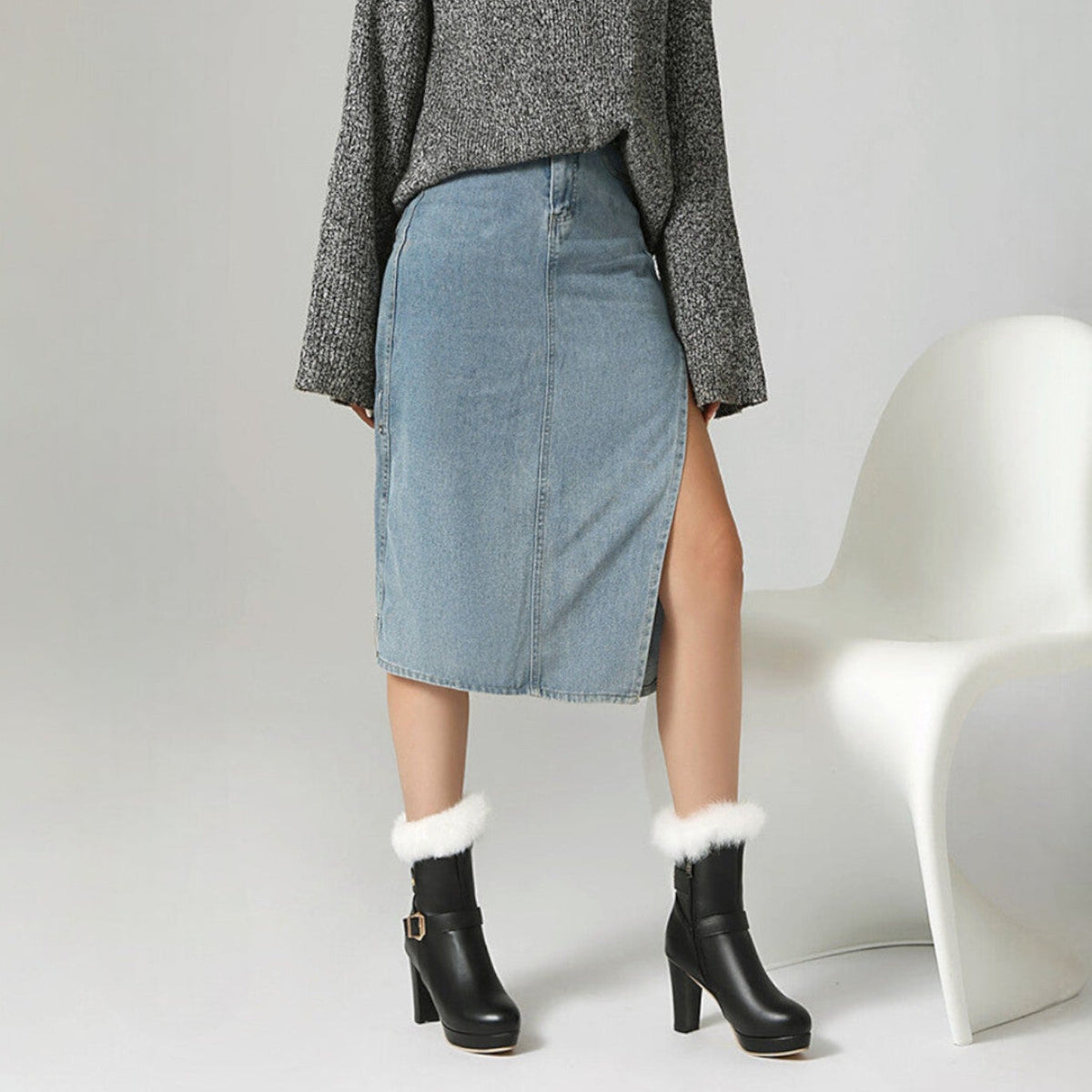 Emberlyn | Fur-Trim High-Heel Boots