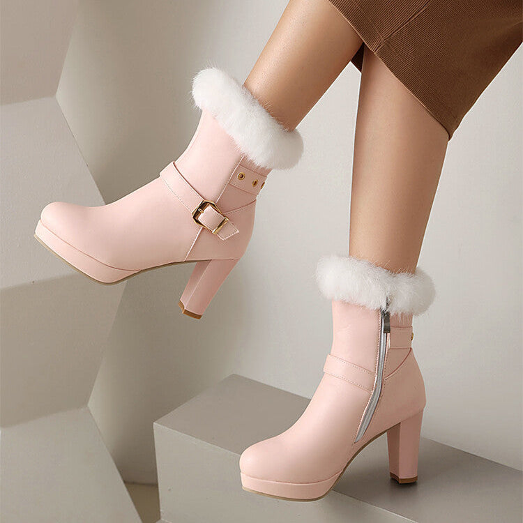 Emberlyn | Fur-Trim High-Heel Boots