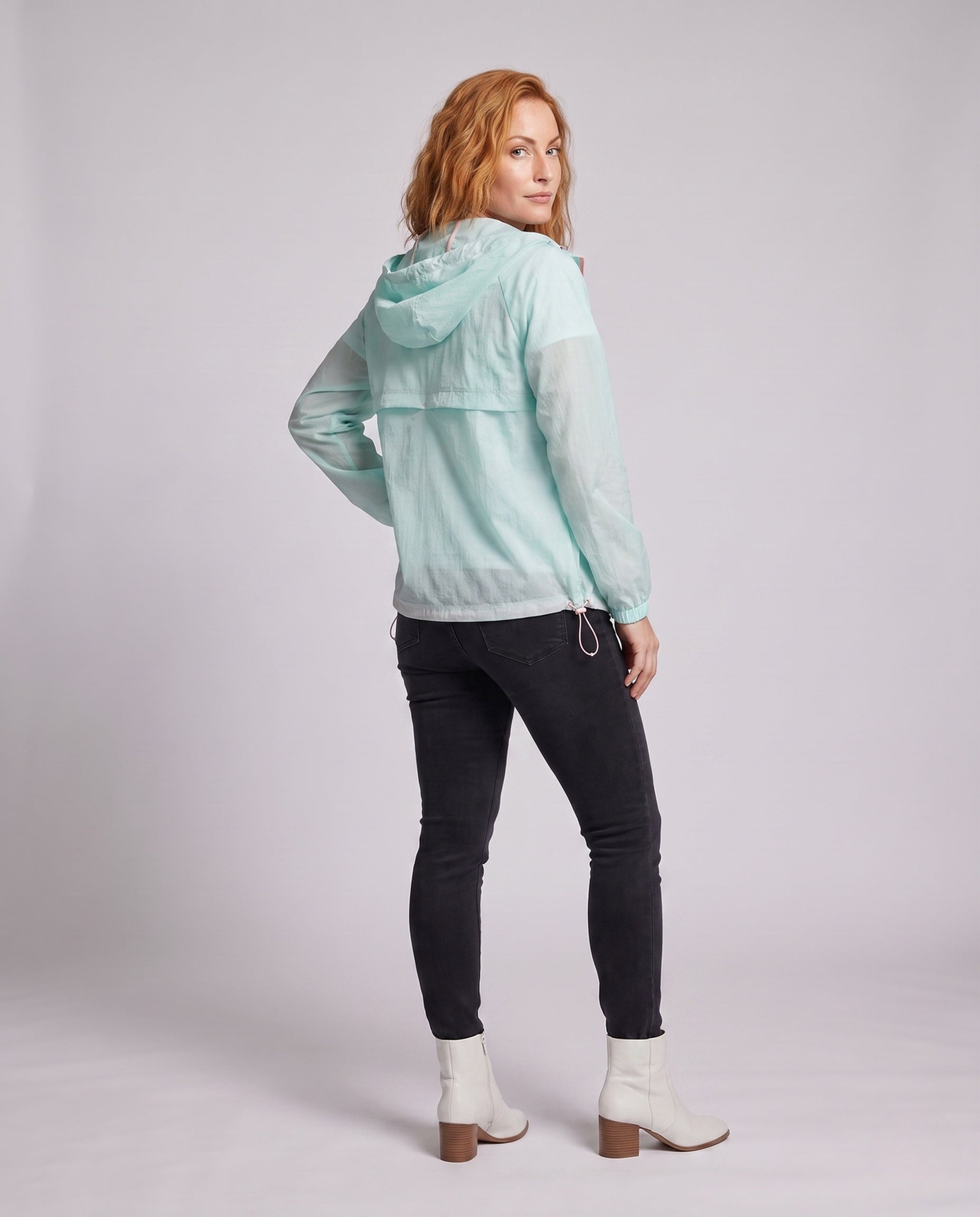 Emma hooded ultralight windbreaker - back view