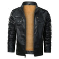 Emmerich teddy-lined faux leather biker jacket, black