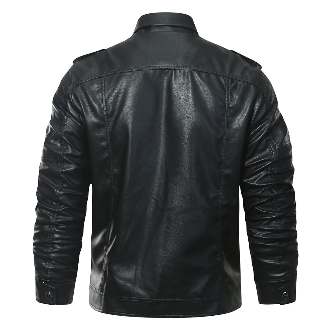Emmerich teddy-lined faux leather biker jacket, view 2
