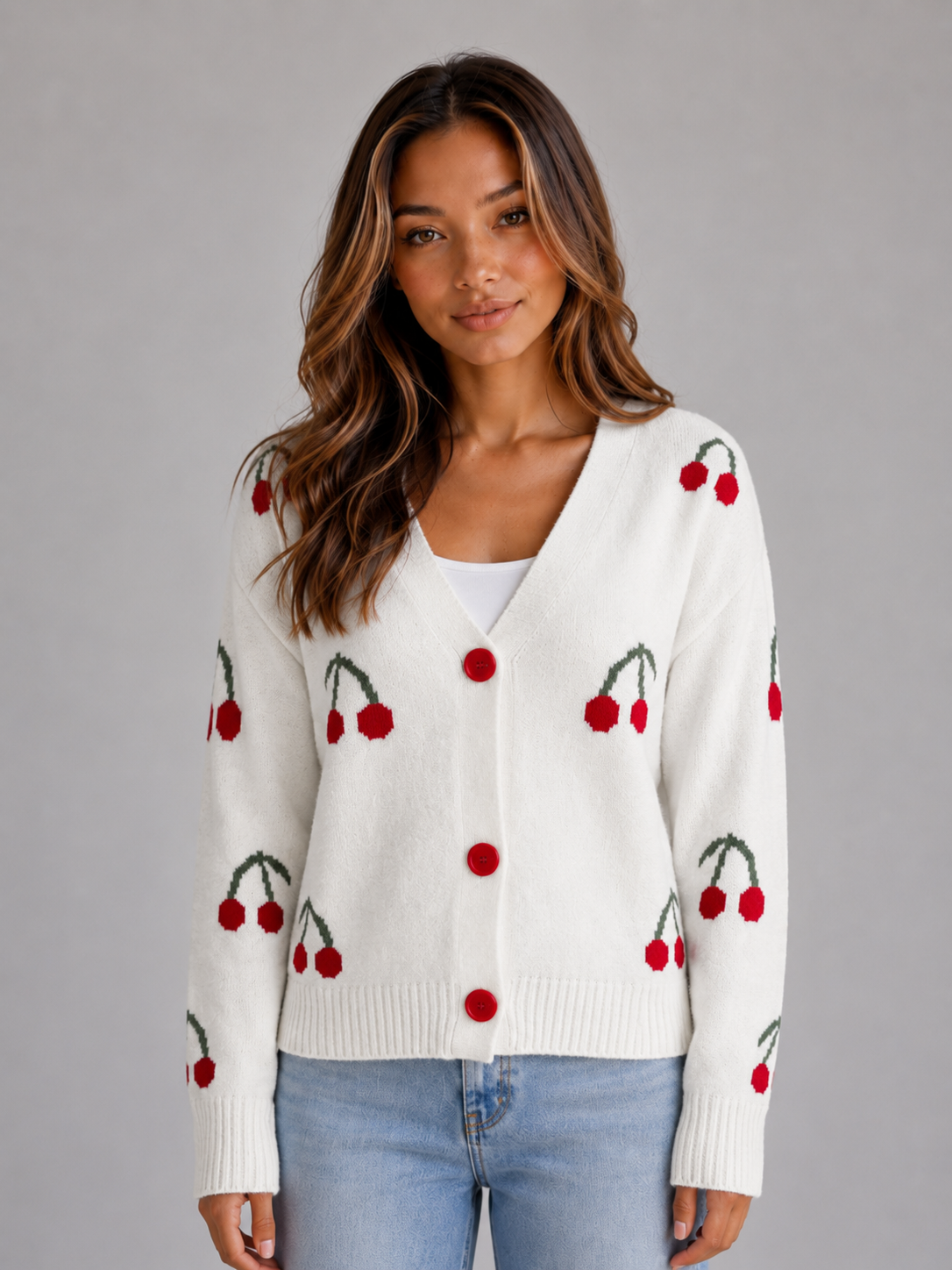Estelle | Cherry Print Cardigan