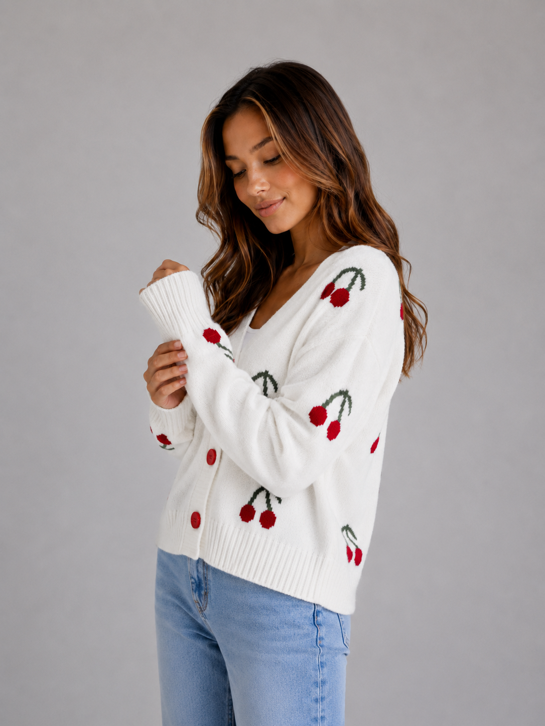 Estelle | Cherry Print Cardigan