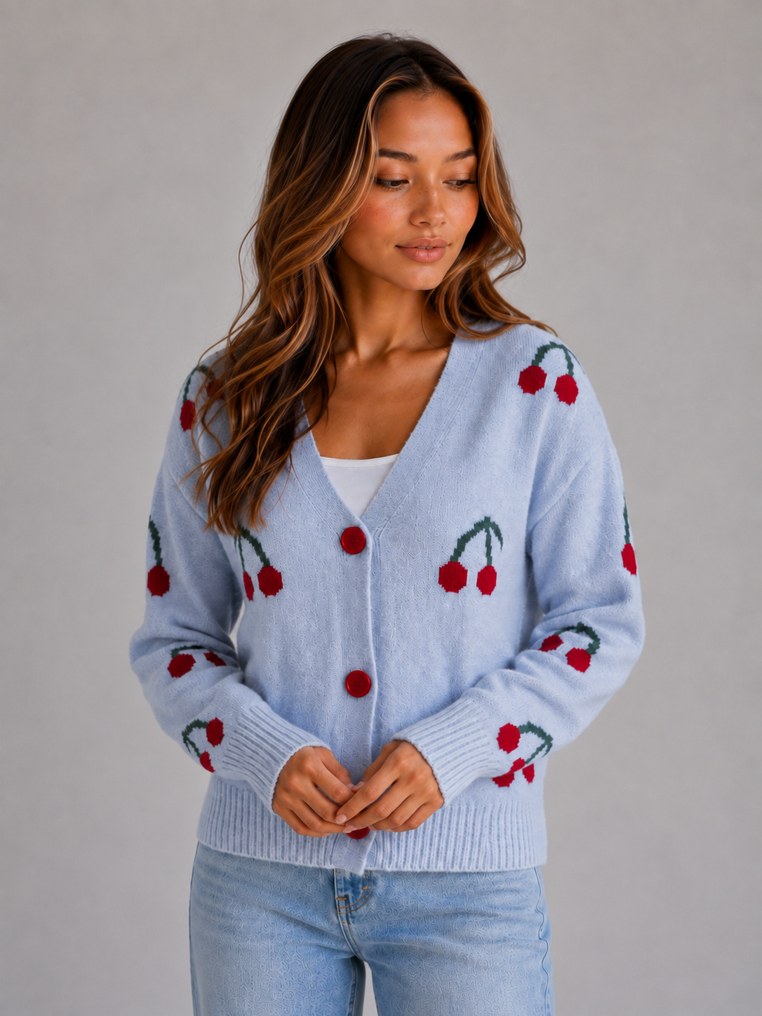 Estelle | Cherry Print Cardigan