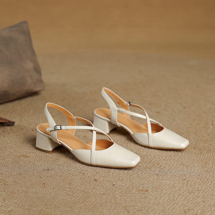 Estrella | Genuine Leather Slingback Heels