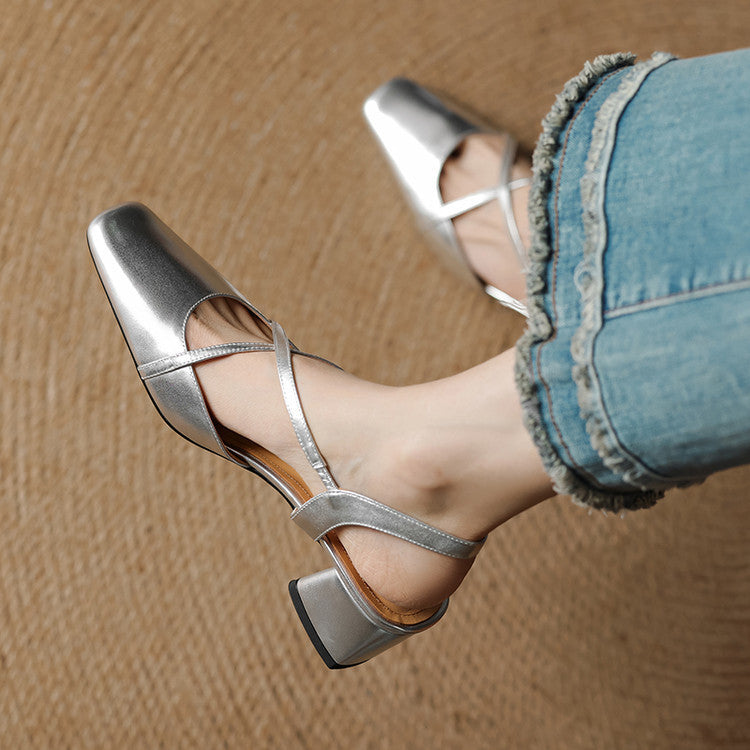 Estrella | Genuine Leather Slingback Heels