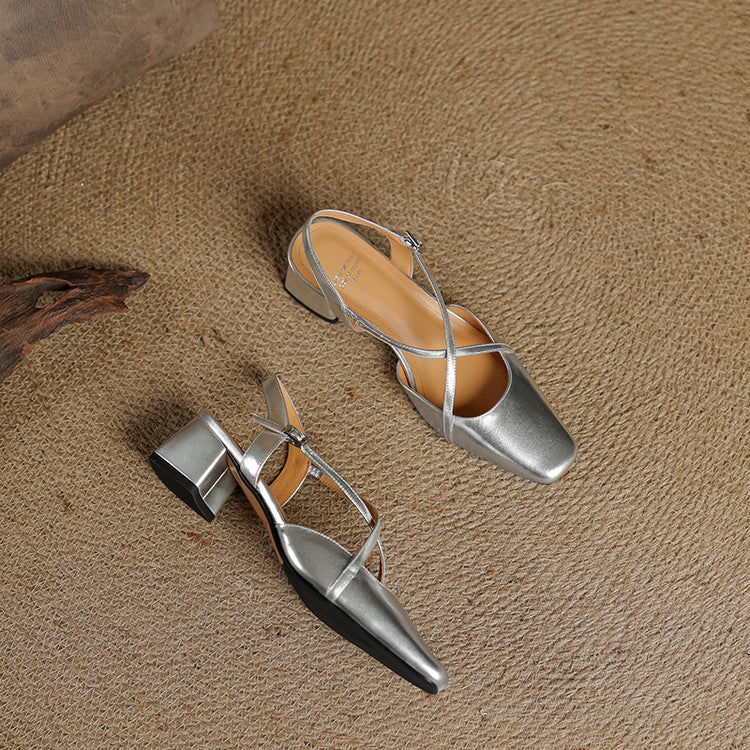 Estrella | Genuine Leather Slingback Heels