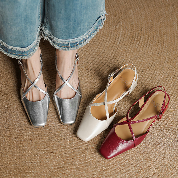 Estrella | Genuine Leather Slingback Heels