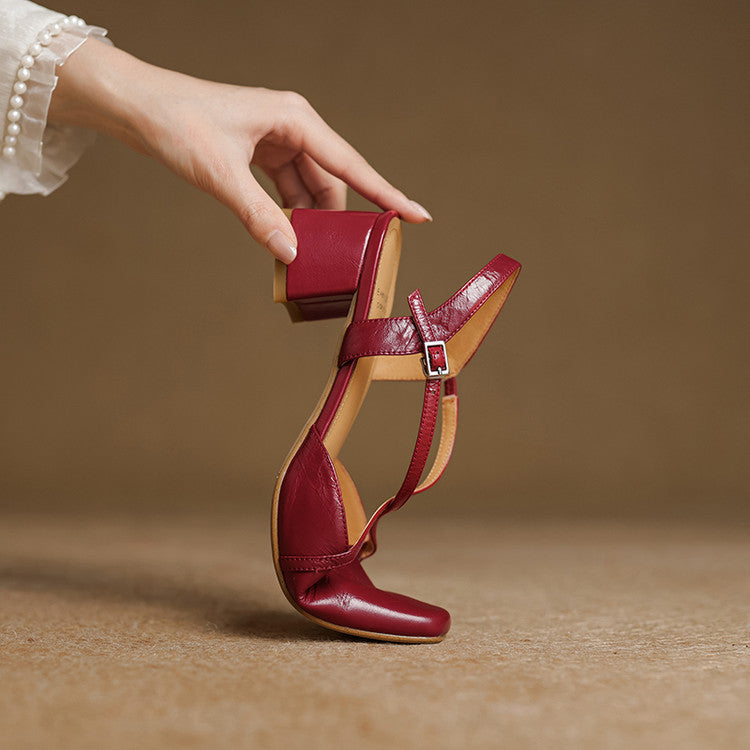 Estrella | Genuine Leather Slingback Heels