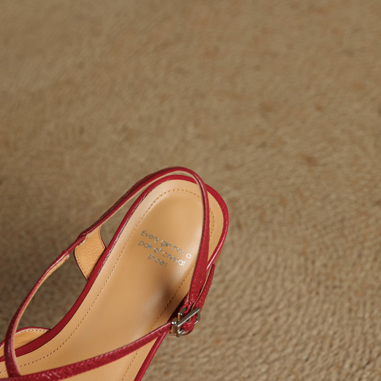 Estrella | Genuine Leather Slingback Heels