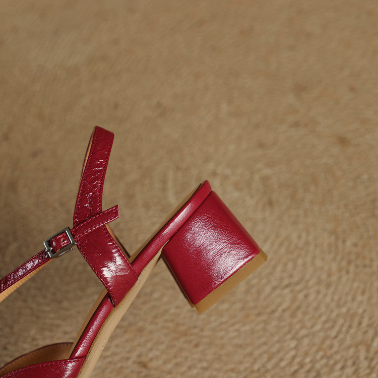 Estrella | Genuine Leather Slingback Heels