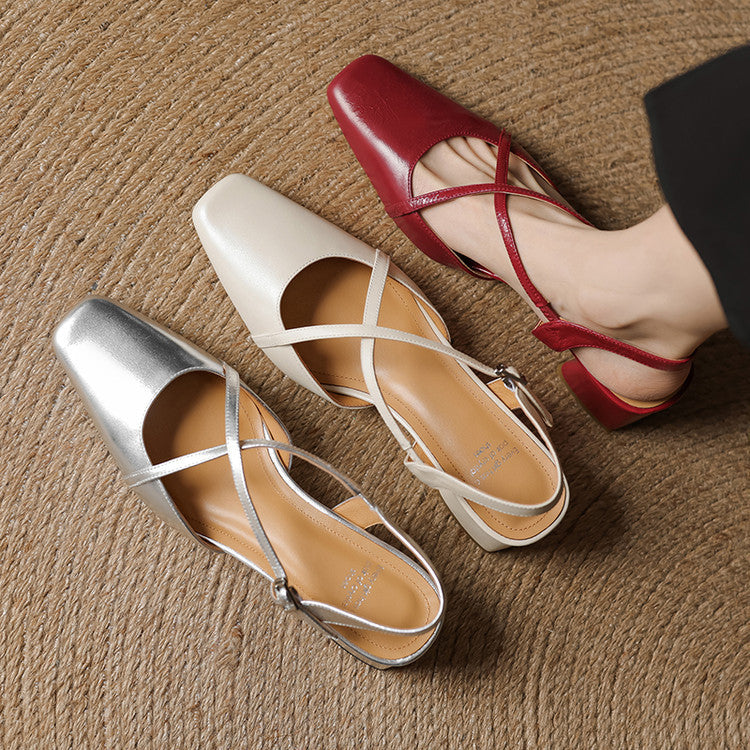 Estrella | Genuine Leather Slingback Heels