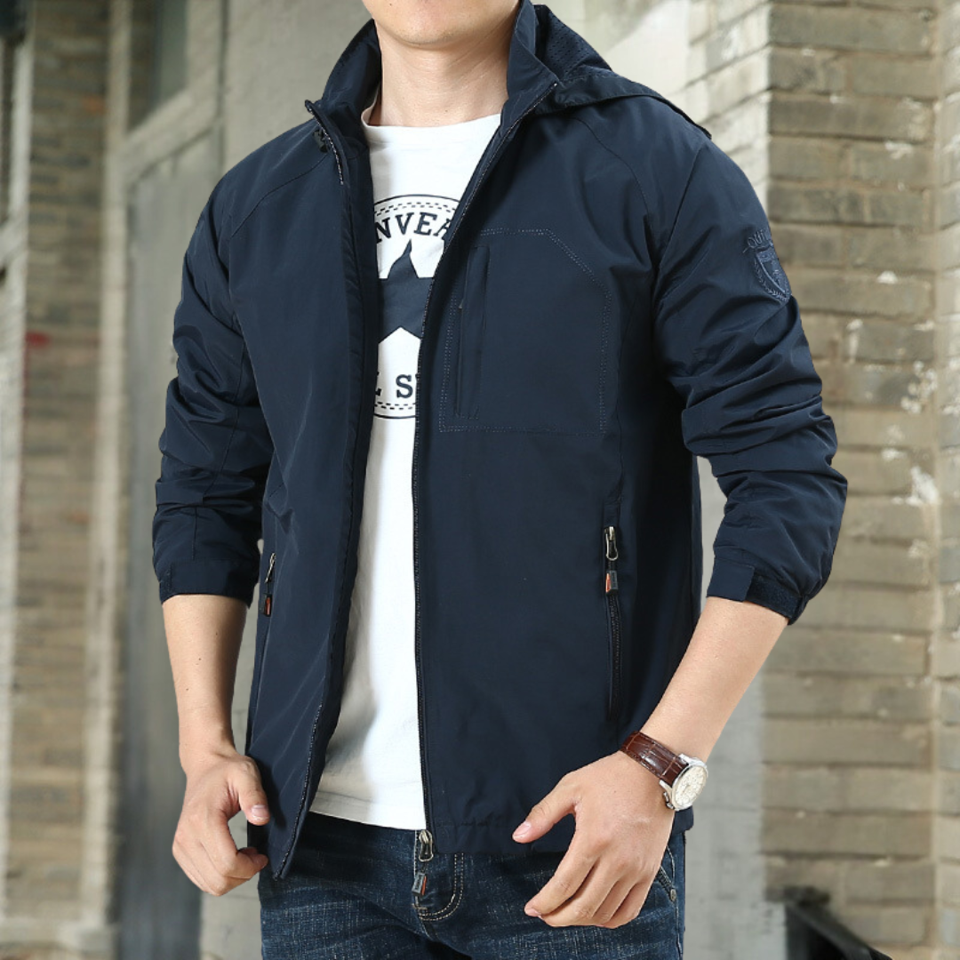 Ethan lightweight transitional jacket - styled outfit