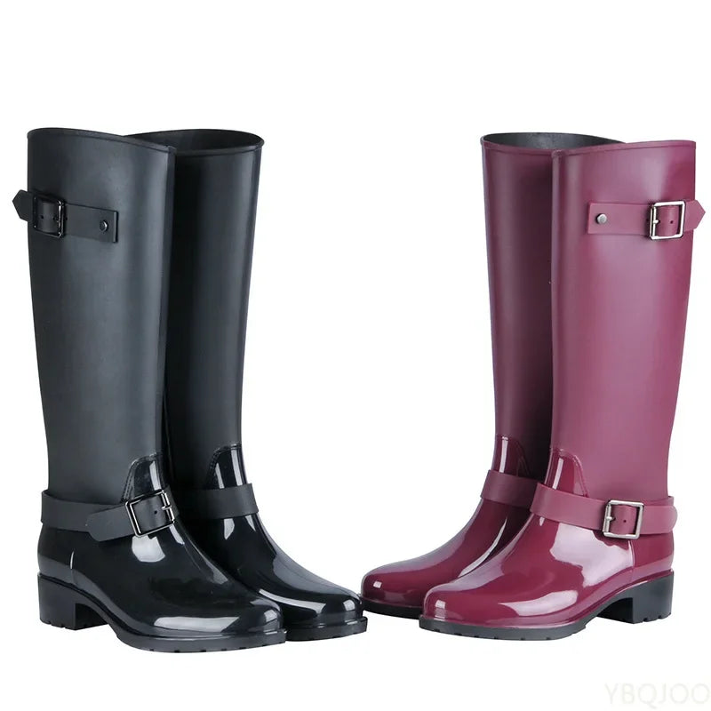 Eulalia buckle knee-high rain boots, view 4