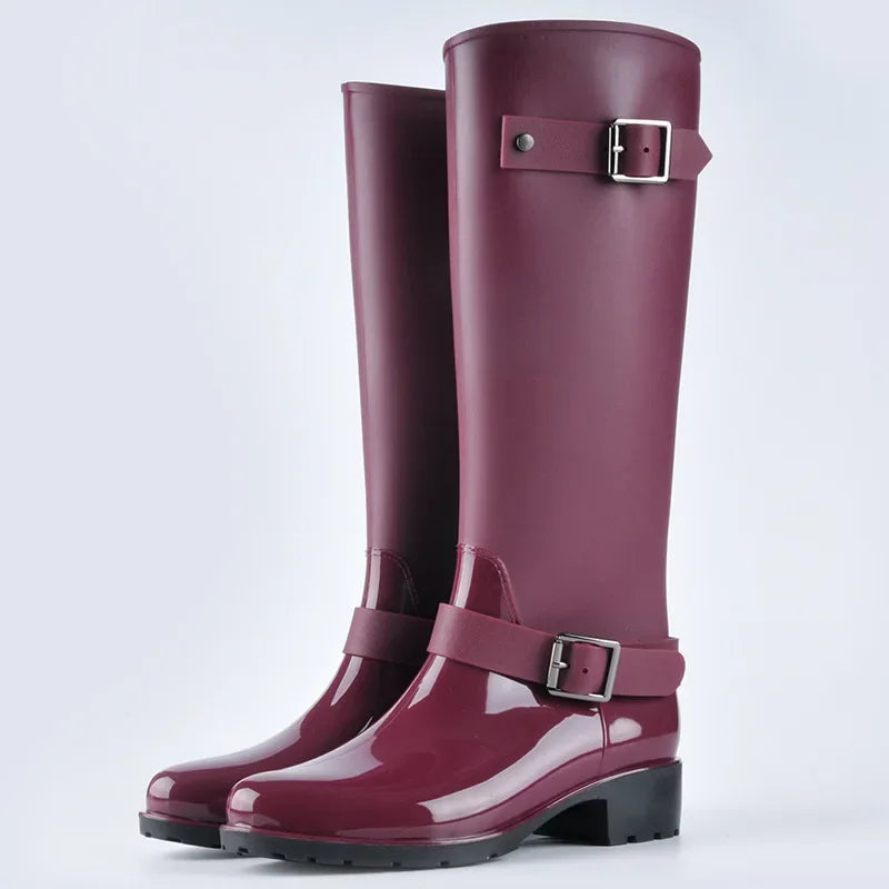 Eulalia buckle knee-high rain boots, view 5