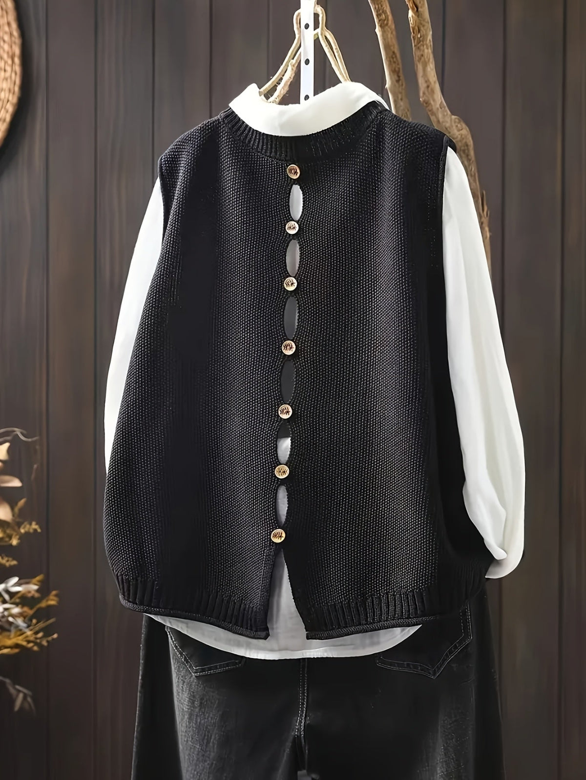 Evangeline relaxed button-front cardigan, view 2
