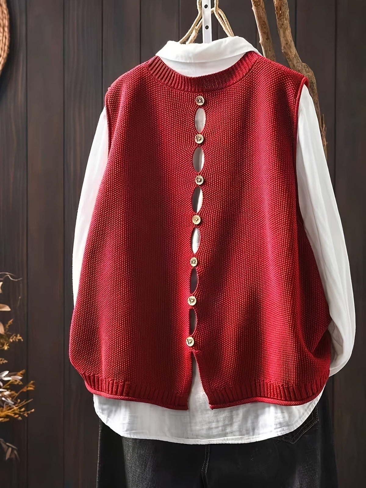 Evangeline relaxed button-front cardigan, view 8